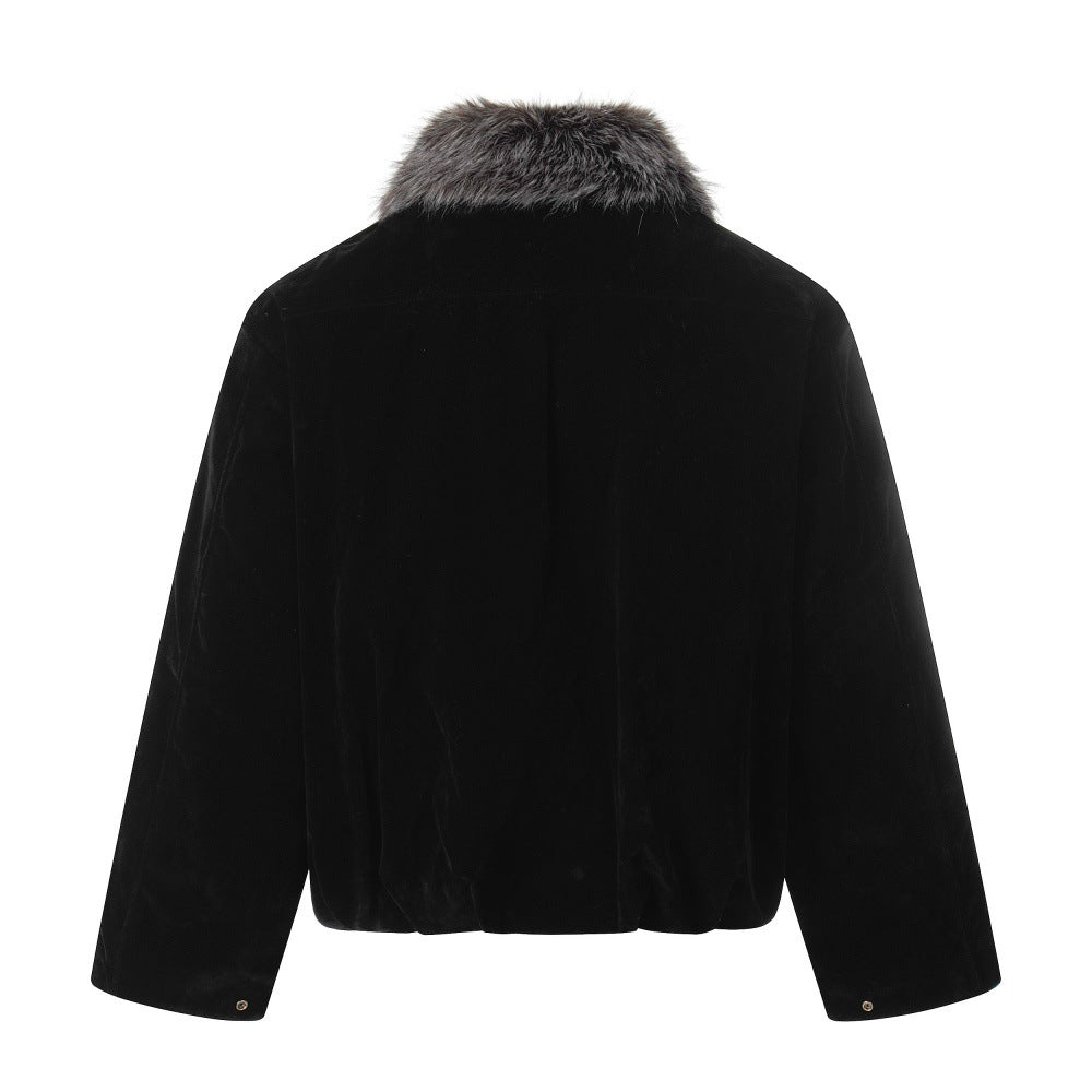 Imitation fur collar cotton clothing