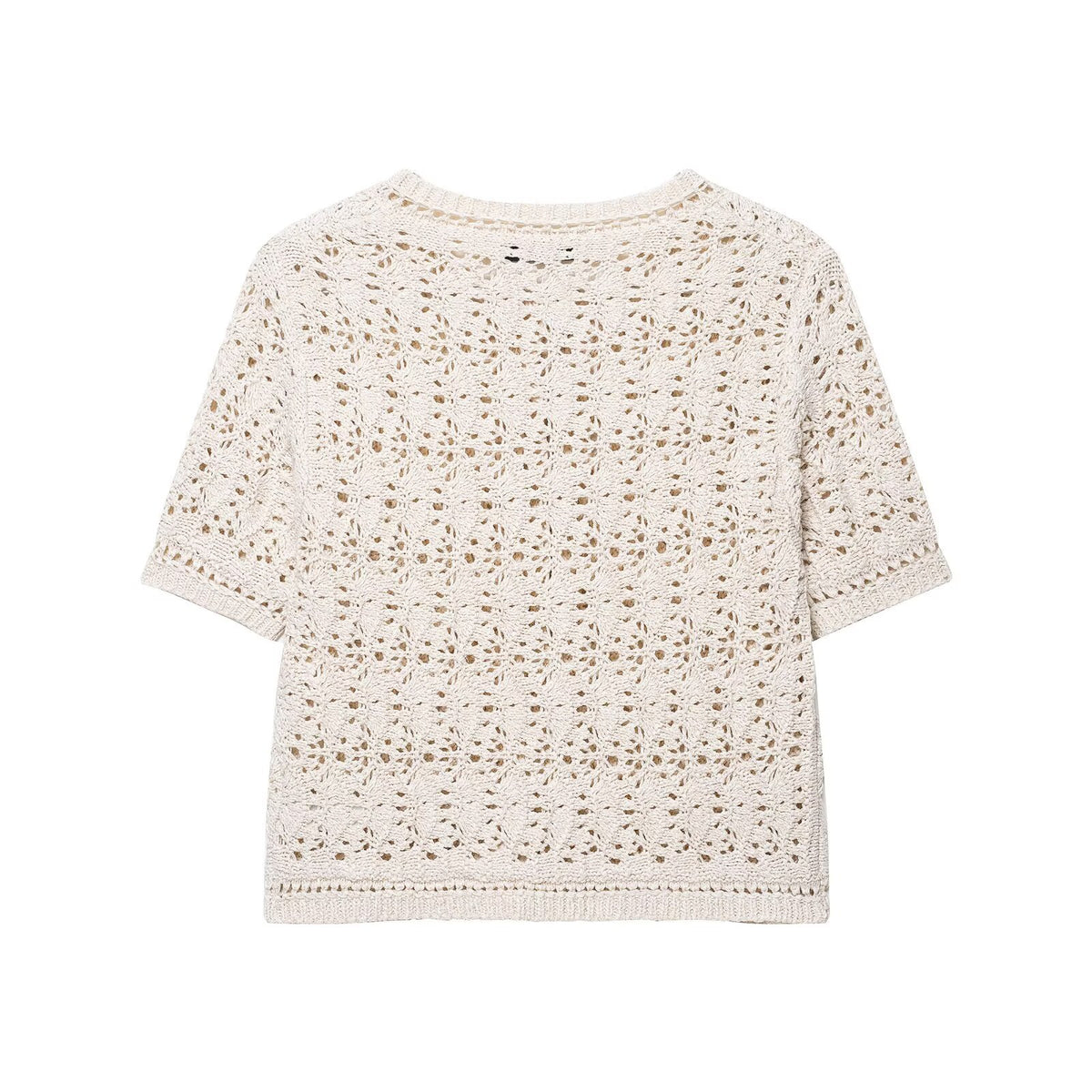 Hollow knit top for women's clothing