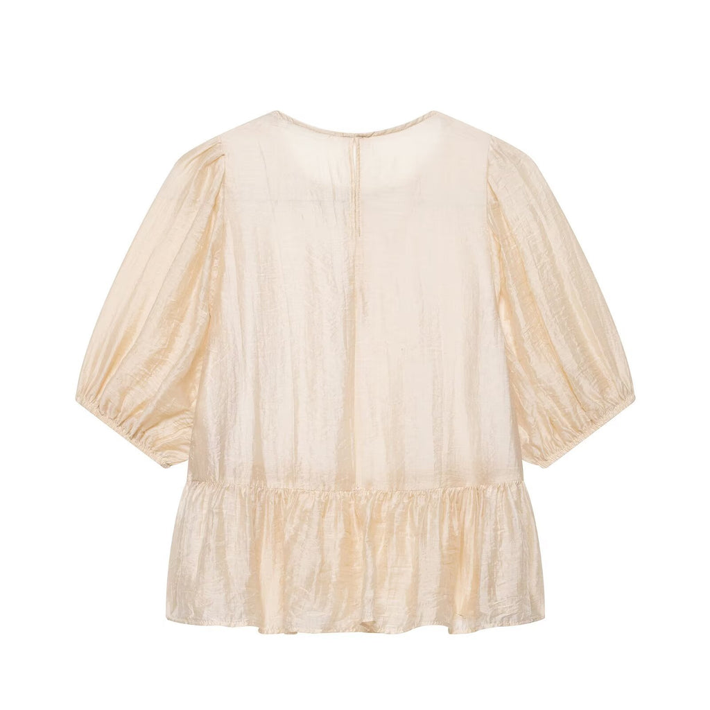 Loose crochet spliced top for women's clothing