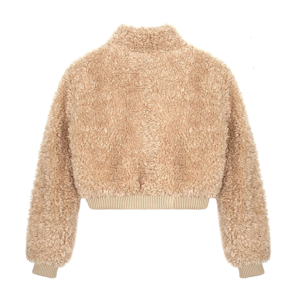 Lamb wool thick short cotton clothing for women