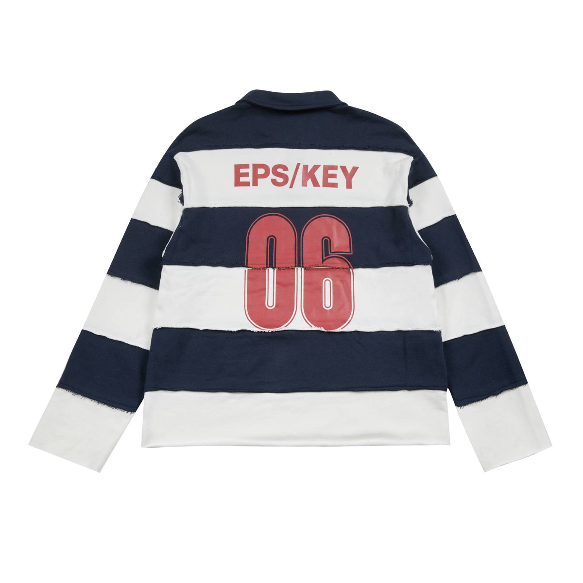 Creative Two-Tone Patchwork Polo Sweatshirt with Front and Back Prints
