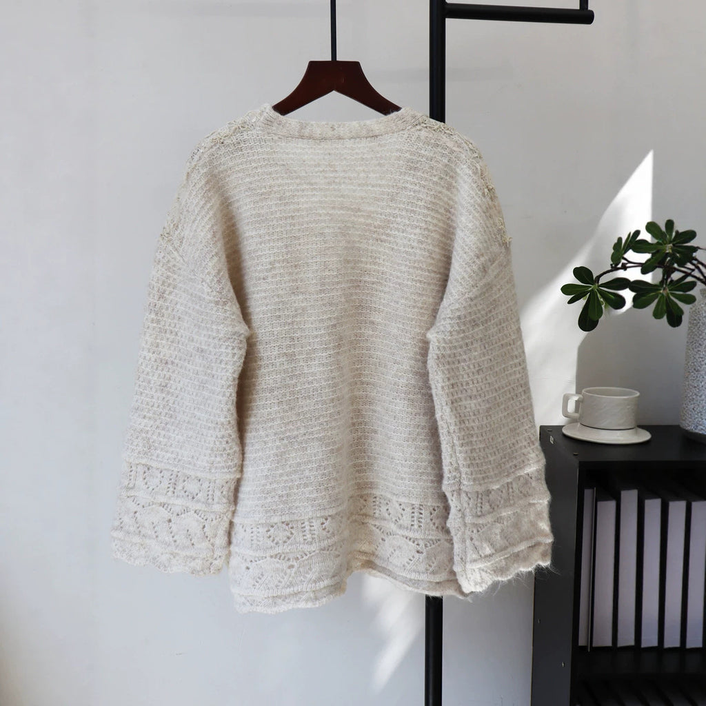 Flower glitter long sleeved sweater