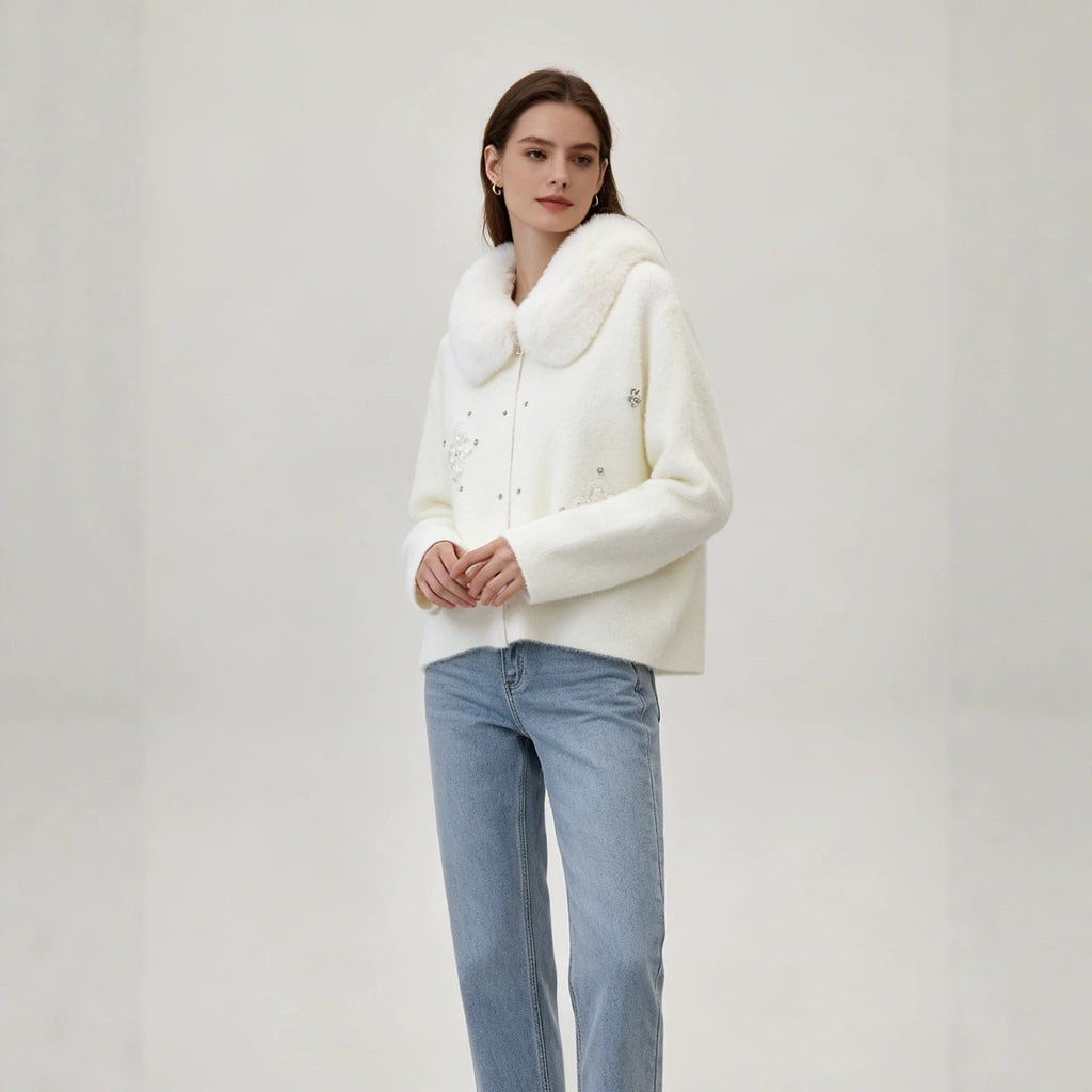 Women's collar zipper cardigan jacket