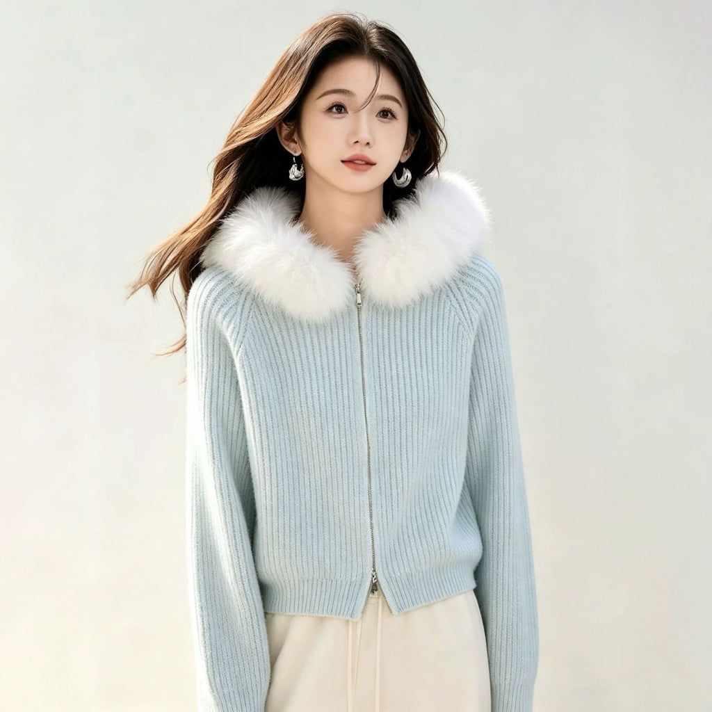 Soft and lazy style sweater jacket for women's clothing