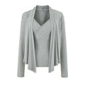 Women's Slim Fit Cropped Knit Camisole Cardigan  Wide Leg Pants 3-Piece Set