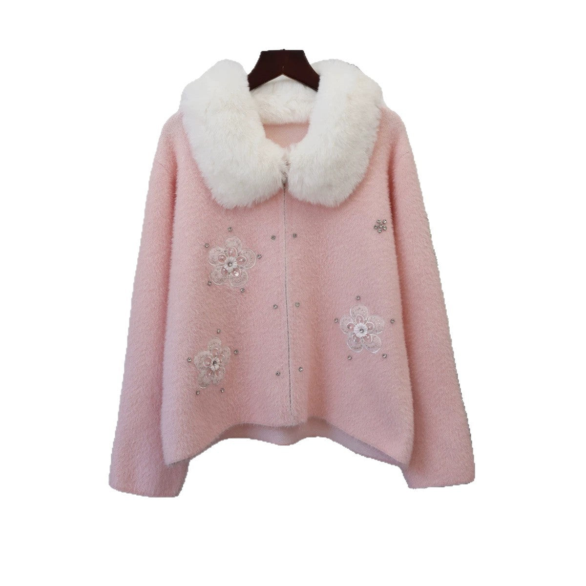 Women's collar zipper cardigan jacket