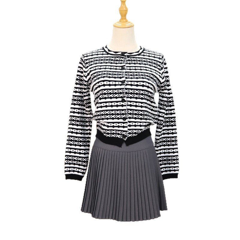 Striped cardigan slim fit sweater