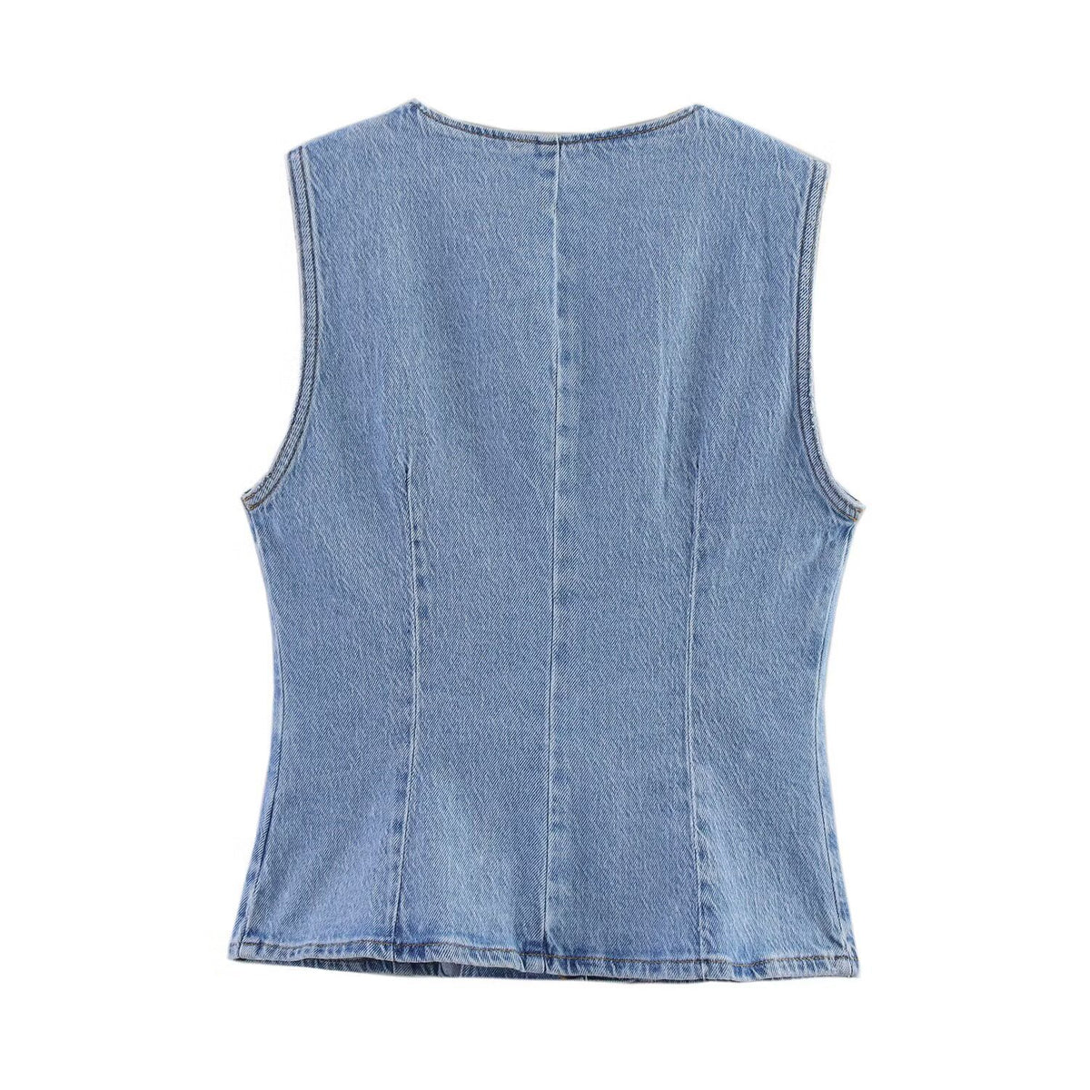 Versatile denim vest for women's clothing