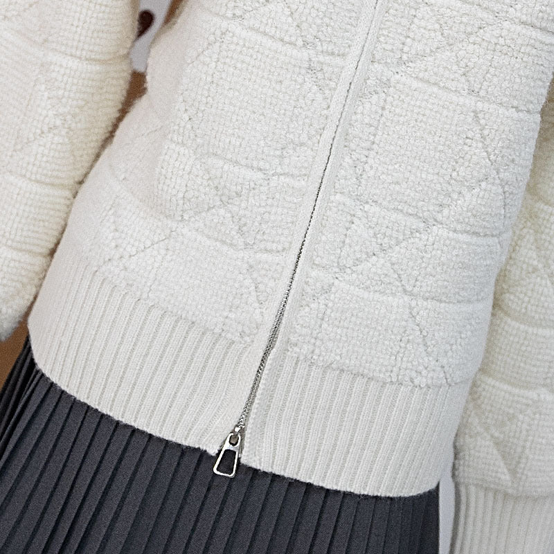 Loose stand up collar cardigan sweater