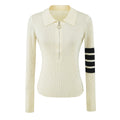 Women's Half Zip Slim Fit Knit Sweater Vintage Layering Top