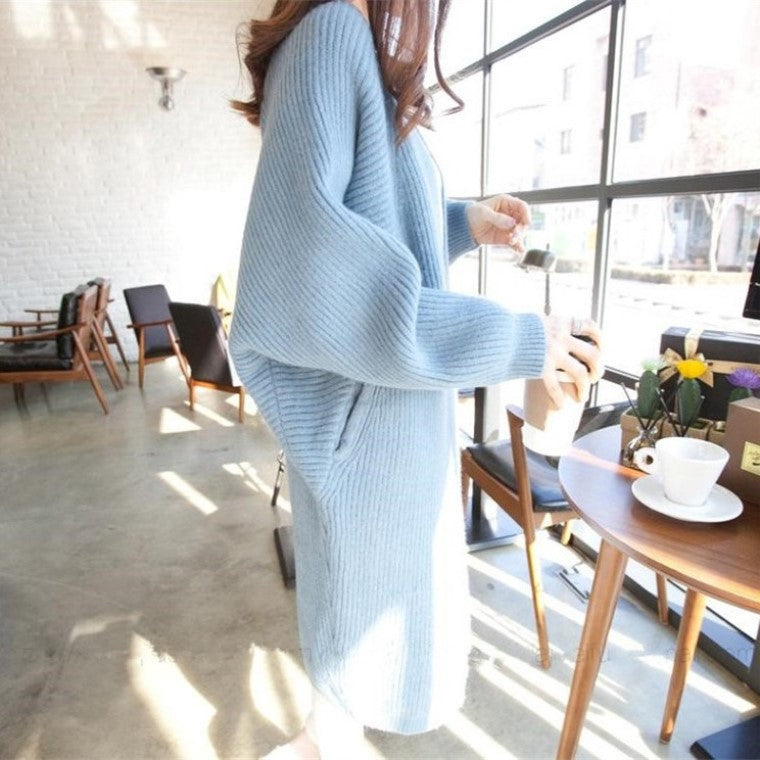 Knitted sweater jacket cardigan women's clothing