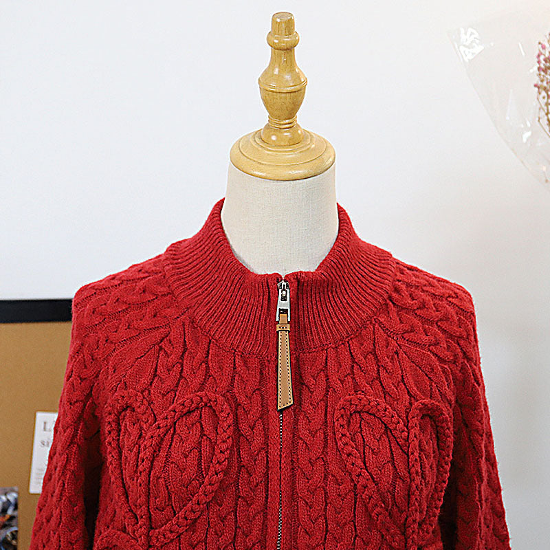 Loose zipper sweater