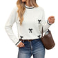 Color blocked bow sweater