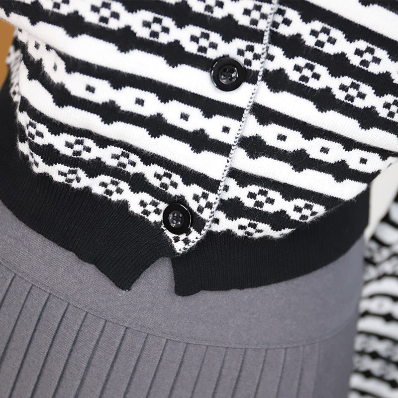 Striped cardigan slim fit sweater
