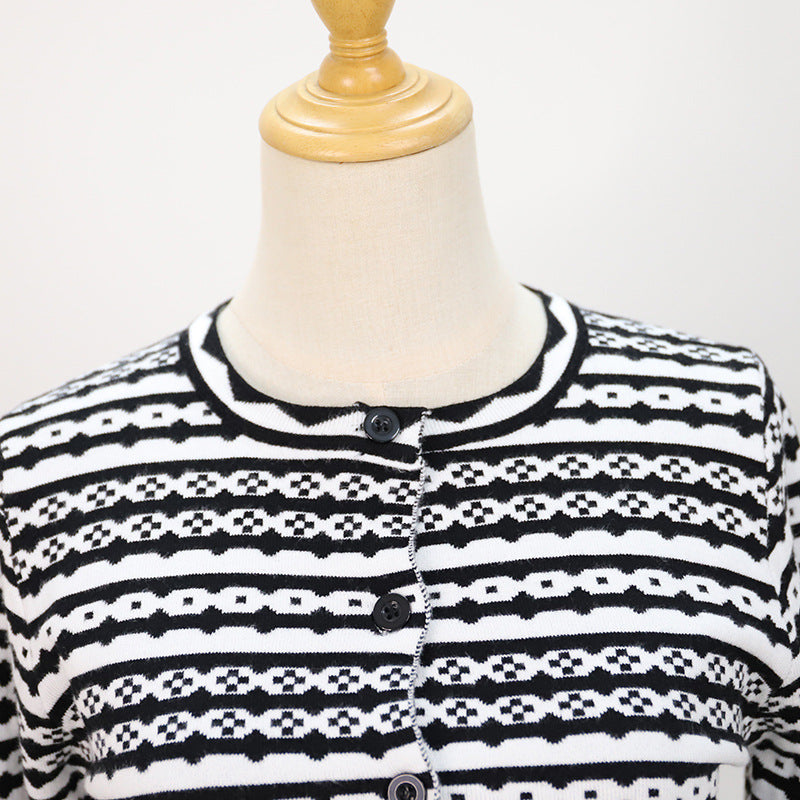 Striped cardigan slim fit sweater