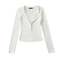 Women's Lace V-Neck Slim Fit Knit Top