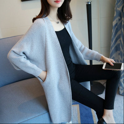 Knitted sweater jacket cardigan women's clothing