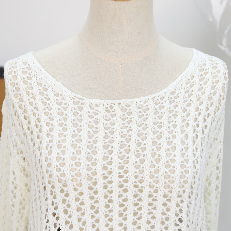 Long sleeved thin hollow top