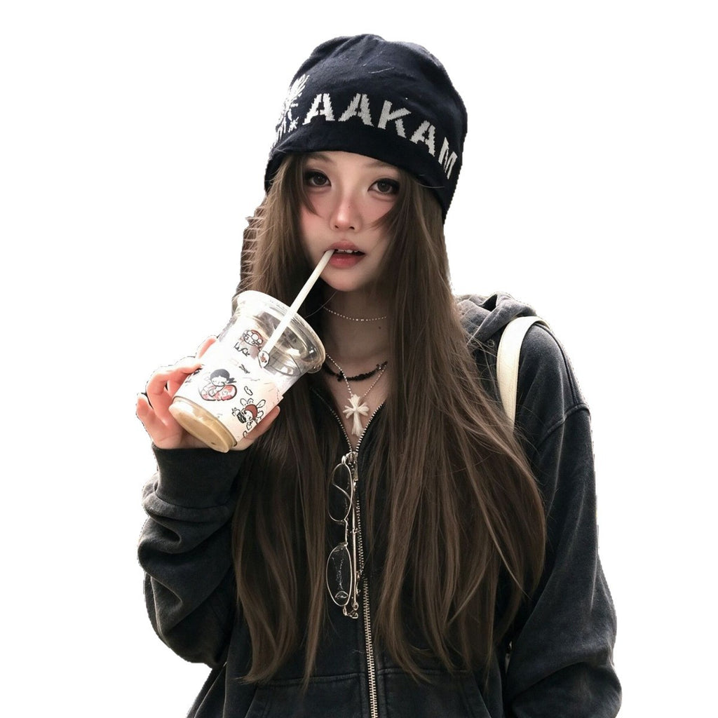 Washed Distressed Black Hooded Sweatshirt Jacket for Women