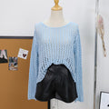 Long sleeved thin hollow top