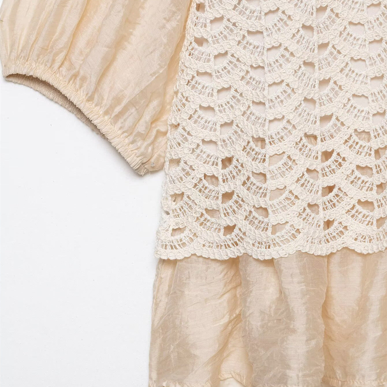 Loose crochet spliced top for women's clothing